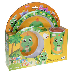 Kit Refeição De Melamina Com Estampa Dinossauro 3 Peças-843866-63224