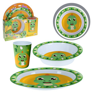 Kit Refeição De Melamina Com Estampa Dinossauro 3 Peças-843866