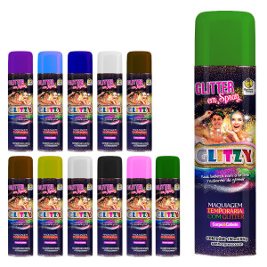 Spray De Cabelo Colorido Com Glitter 150 Ml Ref 855