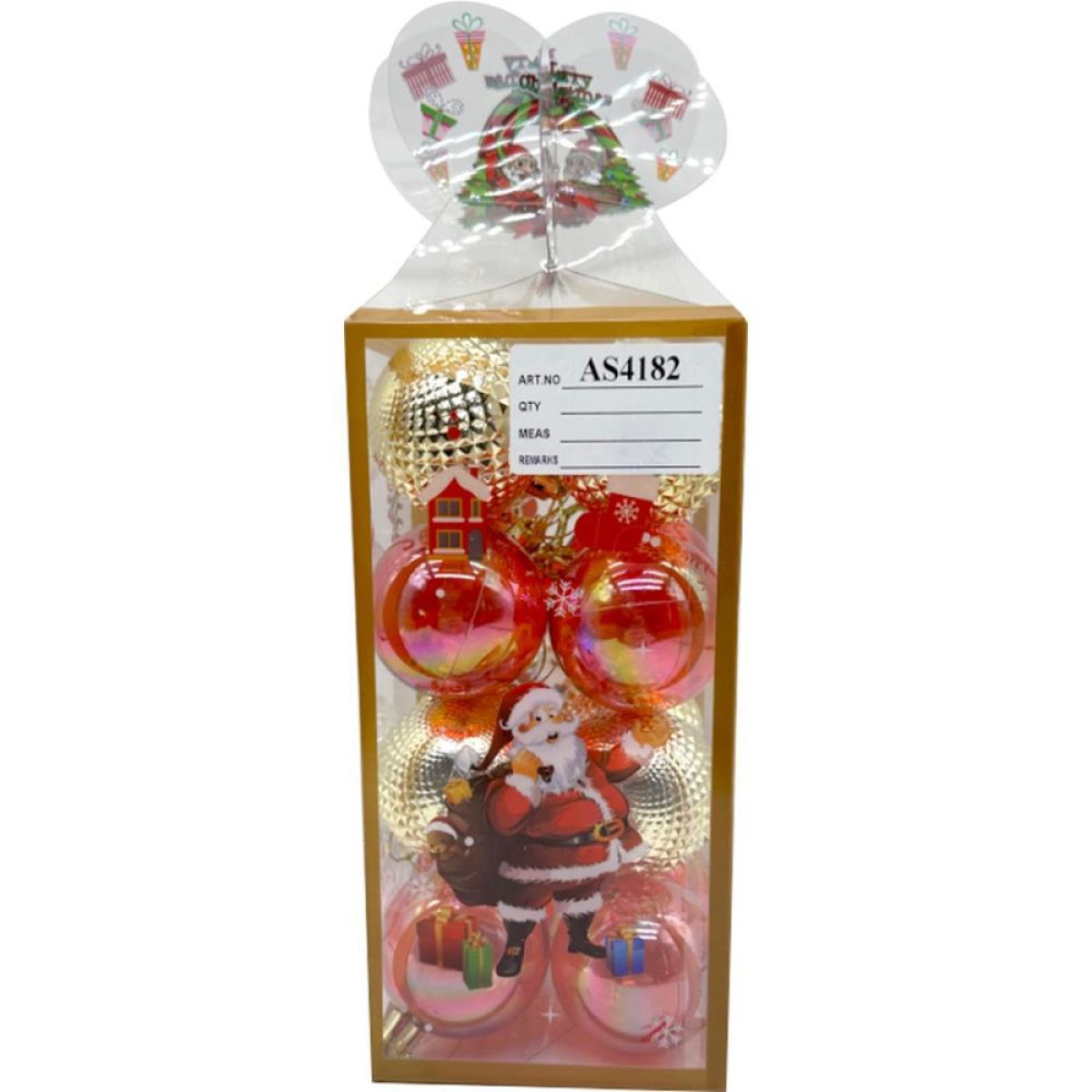 Artigo Para Decoracao Natal Bola 5cm Vermelho/dourado