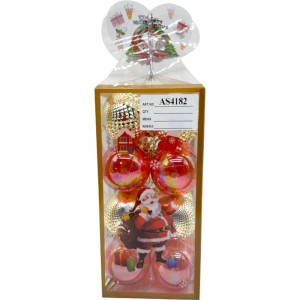 Artigo Para Decoracao Natal Bola 5cm Vermelho/dourado