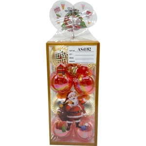 Artigo Para Decoracao Natal Bola 5cm Vermelho/dourado