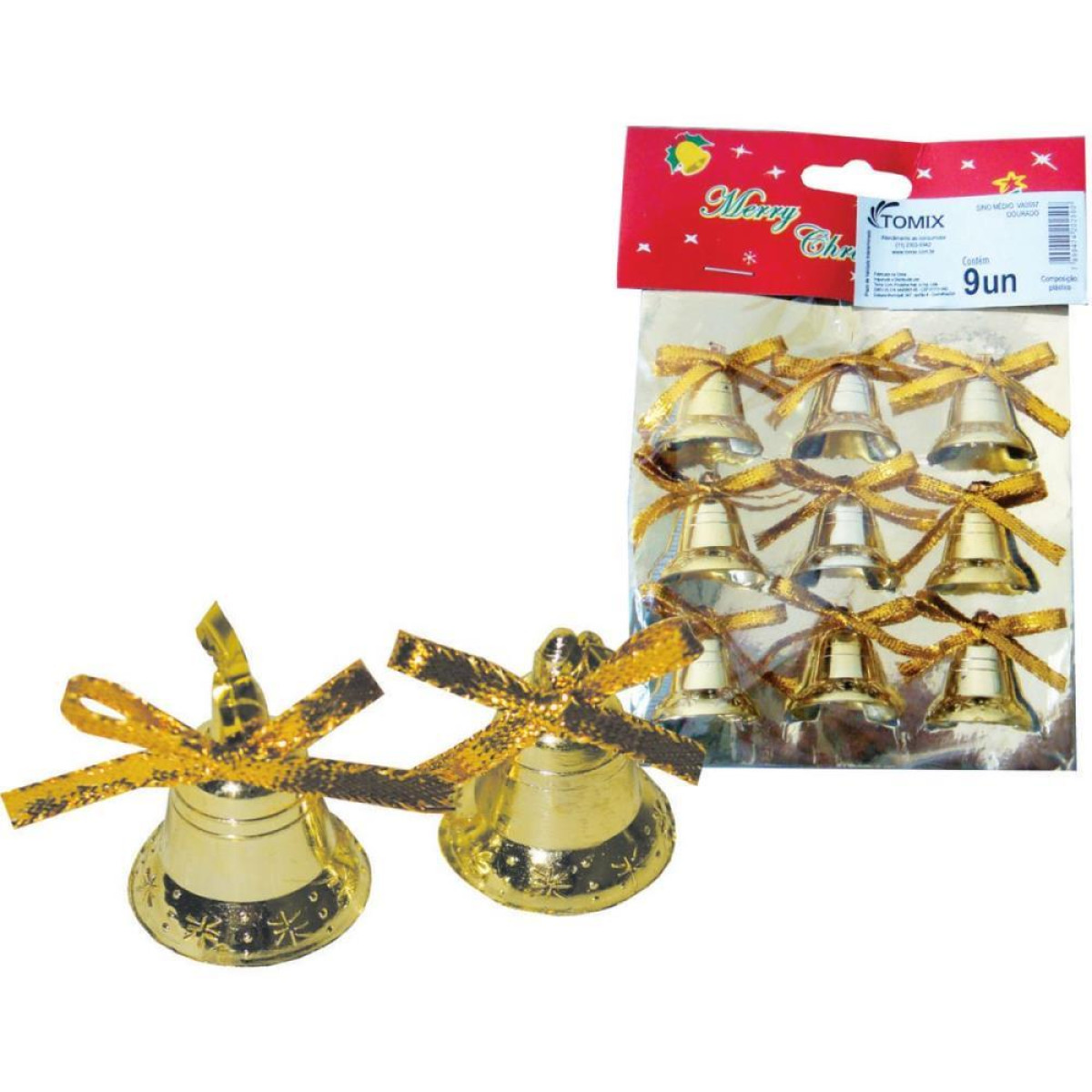 Artigo Para Decoracao Natal Enfeite Pingente Sino 3cm