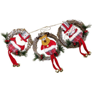 Artigo Para Decoracao Natal Guirlanda 18x37cm Boneco Natal