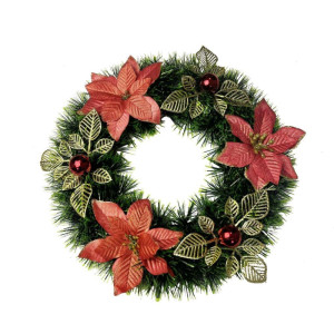 Artigo Para Decoracao Natal Guirlanda 30cm Decorada Rf1014