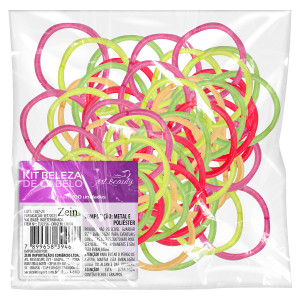 Elástico De Cabelo Fino Colorido Com 100 Unidades-839960-65128