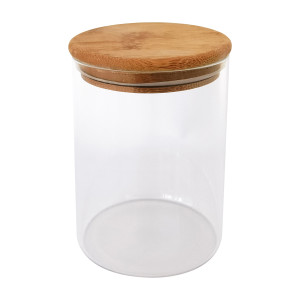 Pote De Vidro Hermético 430 Ml Com Tampa De Bambu-843893-32306