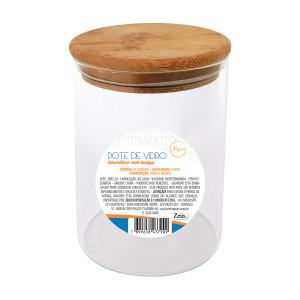 Pote De Vidro Hermético 430 Ml Com Tampa De Bambu-843893-71662