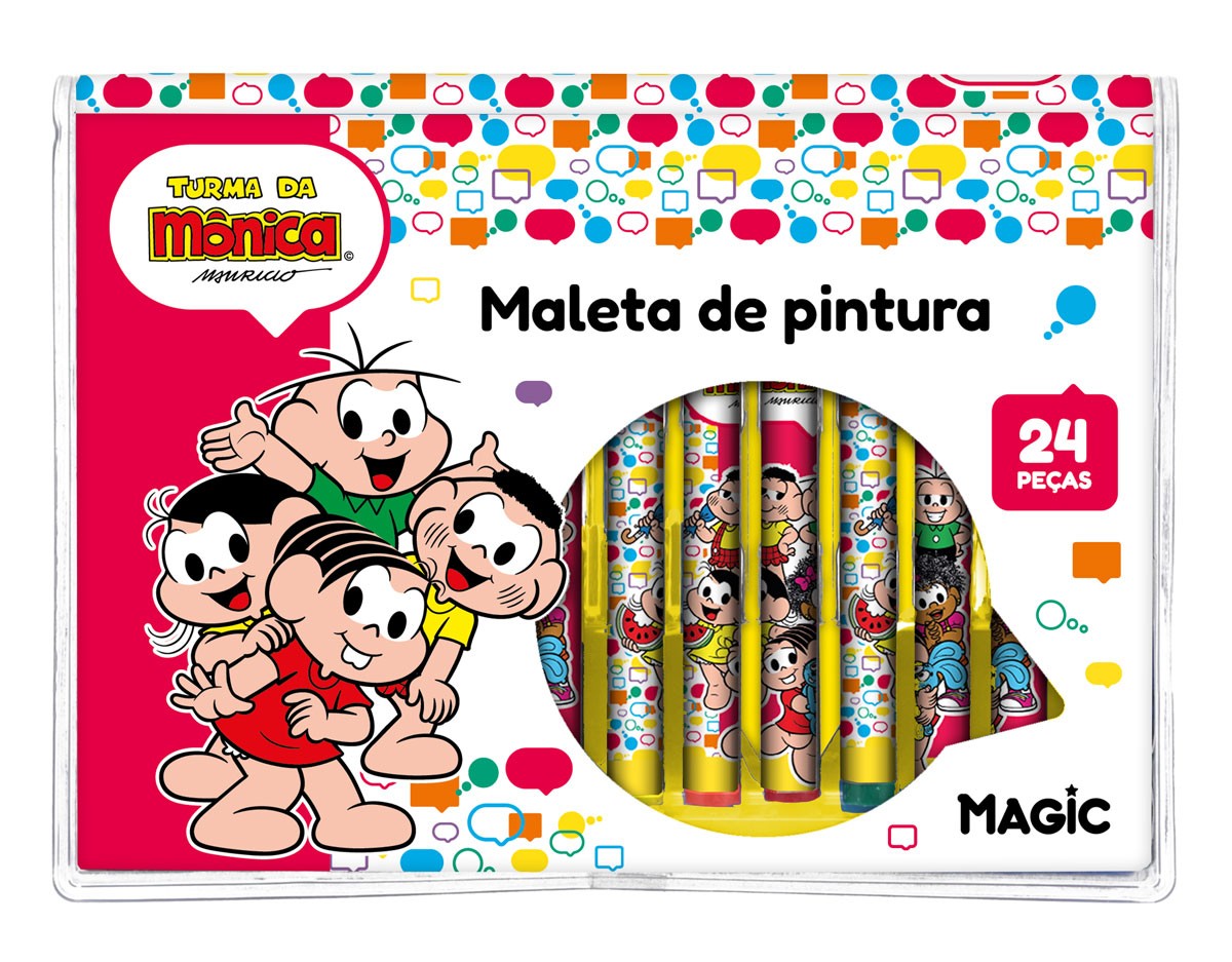 Maleta De Pintura 24 Peças - Turma Da Mônica