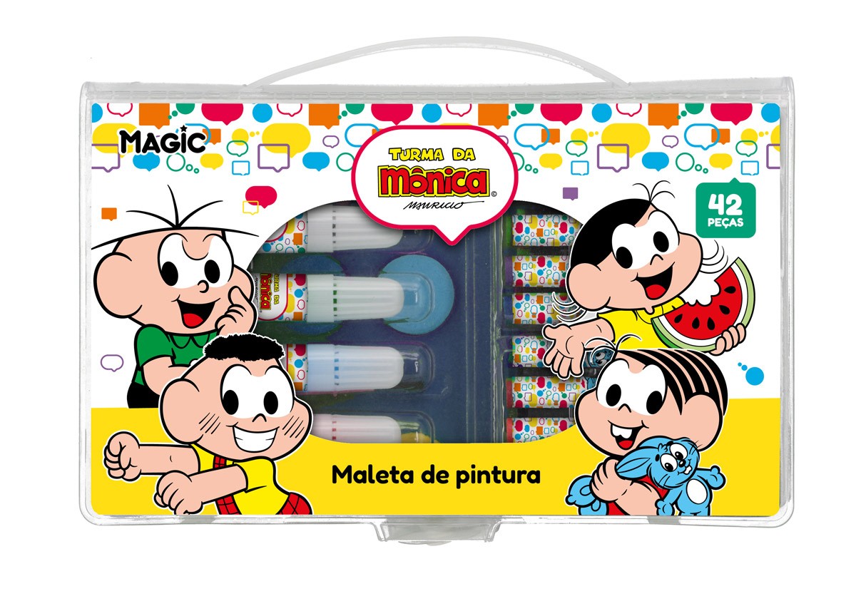 Maleta De Pintura 42 Peças - Turma Da Mônica