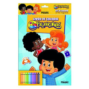 3 Palavrinhas - Kit De Colorir Com Giz De Cera