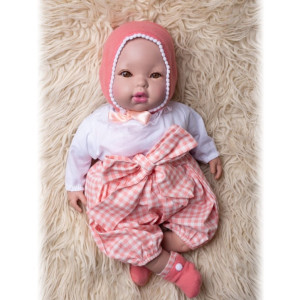 Boneca Bebê Reborn Alina Pink Realista 44 Cm - Caixa Litografada