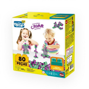 Bloco Blocolândia Click Conjunto Compacto Click 80 Peças 19 Cm - Caixa Litografada