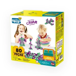 Bloco Blocolândia Click Conjunto Compacto Click 80 Peças 19 Cm - Caixa Litografada