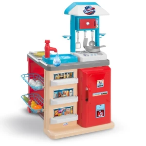 Faz De Conta Cozinha Gourmet Vermelha Com Pia, Fogão, Forno E Acessórios 81 Cm - Caixa Parda