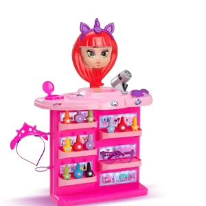 Faz De Conta Meg Doll Penteadeira Com Cadeira Rosa Escuro 79 Cm - Caixa Parda