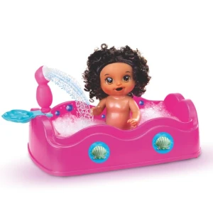 Faz De Conta Banheira Com Ducha De Brinquedo Seguro E Durável 28 Cm - Caixa Parda