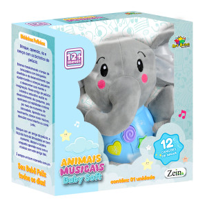 Elefante De Pelúcia Com Som E Luz 23 Cm-844371-59798
