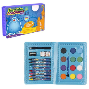 Kit Escolar Maleta Com 13 Peças Azul