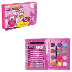Kit Escolar Maleta Com 13 Peças Rosa