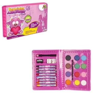 Kit Escolar Maleta Com 13 Peças Rosa