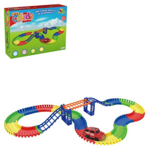 Pista Colorida Com Elevação Flexível 108 Peças