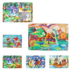Quebra Cabeça Com Desenhos Sortidos 22 X 15 Cm-844426-355