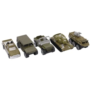 Brinquedo Kit Die-cast Com 5 Peças Temáticos Realistas 22 Cm - Caixa Litografada