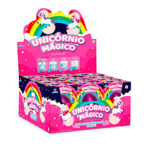 Brinquedo Unicórnio Mágico Sensorial Com Glitter 8 Cm - Display