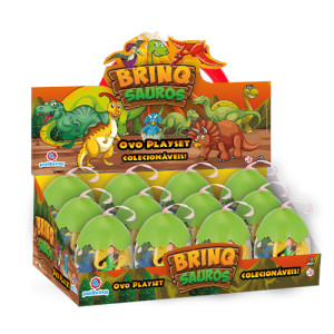 Brinquedo Ovo Surpresa Mini Dinossauros 8 Cm - Display