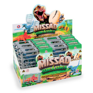 Brinquedo Jaula De Captura Missão Dinossauro 14 Cm - Display