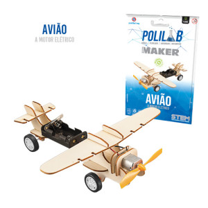 Faz De Conta Educaplay Kit Cientista Polilab Com Avião E Estação Espacial 17 Cm - Caixa Litografada