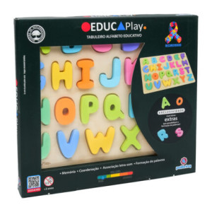Educativo Educaplay Tabuleiro Alfabeto 30 Cm - Caixa Litografada