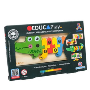 Educativo Educaplay Quebra-cabeça De Madeira 22 Cm - Caixa Litografada