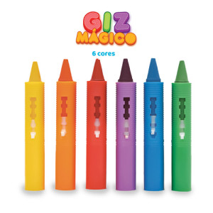 Primeira Infância Educaplay Giz Mágico Colorido 13 Cm - Blister