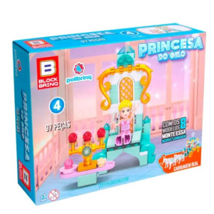 Blocos De Montar Play Blok Blocos Princesa Do Gelo 19 Cm - Display