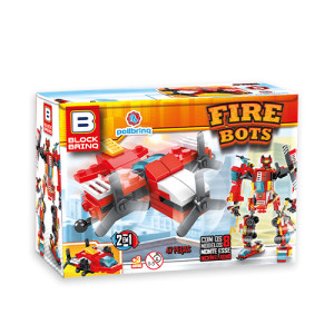 Blocos De Montar Play Blok Bombeiros Fire Bots 14 Cm - Display