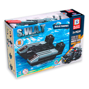 Blocos De Montar Play Blok Swat Forças Especiais 15 Cm - Caixa Litografada