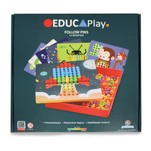 Educativo Educaplay Jogo Siga Os Pinos 27 Cm - Caixa Litografada