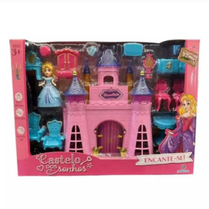 Faz De Conta Castelo Com Boneca E Móveis 6 Cm - Caixa Litografada