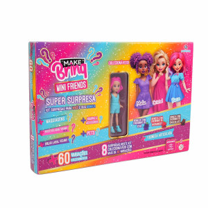 Beleza Make Brinq Boneca Surpresa Minifriends 30 Cm - Caixa Litografada