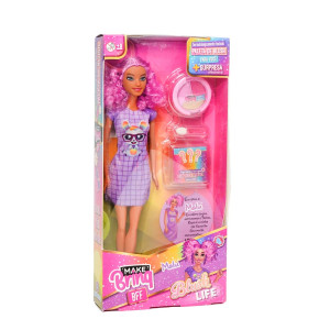 Beleza Make Brinq Boneca Blush Life Com Acessórios De Maquiagem 16 Cm - Blister