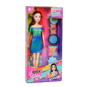 Beleza Make Brinq Boneca Hair Stylish 16 Cm - Caixa Litografada
