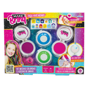 Beleza Make Brinq Kit Mechas Com Adesivos De Unhas 25 Cm - Caixa Litografada