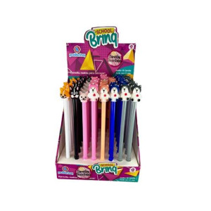 Caneta Gel Com Ponteira De Bichinho Sortida