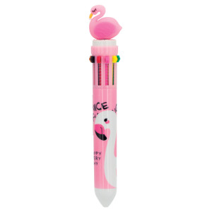 Papelaria School Brinq Caneta Multicolorida Flamingo 2 Cm - Display