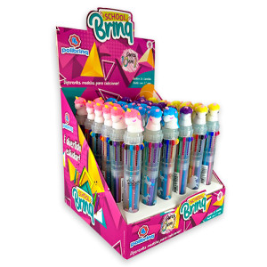 Papelaria School Brinq Caneta Multicolorida Unicórnio 2 Cm - Display