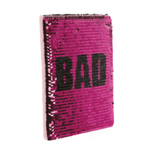 Papelaria School Brinq Caderno Com Lantejoulas Estampa Bad 15 Cm - Display