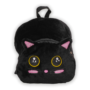 Papelaria School Brinq Mochila Gatinho Preto 23 Cm - Tipo De Embalagem: Sem Embalagem