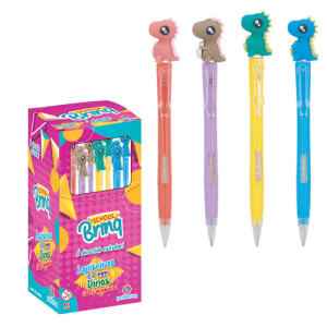 Papelaria School Brinq Lapiseira Dinossauro 2 Cm - Display